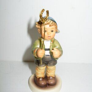 M l Hummel Goebel Figurine "LITTLE LUCK" HUM #2296 TMK8 4" Tall
